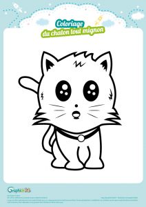 L'activité du mercredi  coloriage du petit chaton  GraphiCKKids