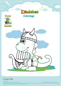 coloriage dinosaure viking