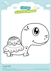 coloriage tortue mignonne à colorier