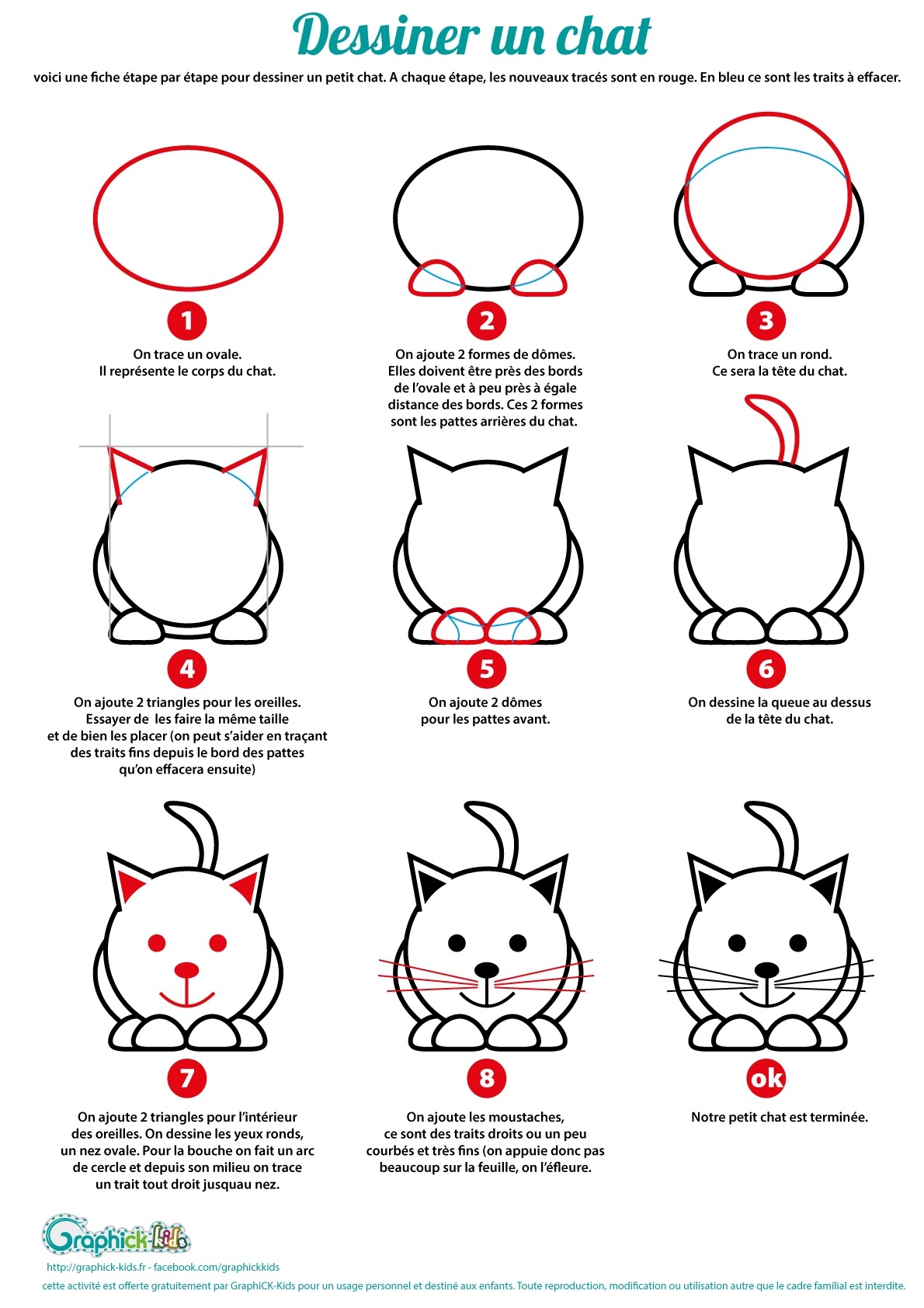 L'activité du mercredi : apprendre à dessiner un chat - GraphiCK-Kids