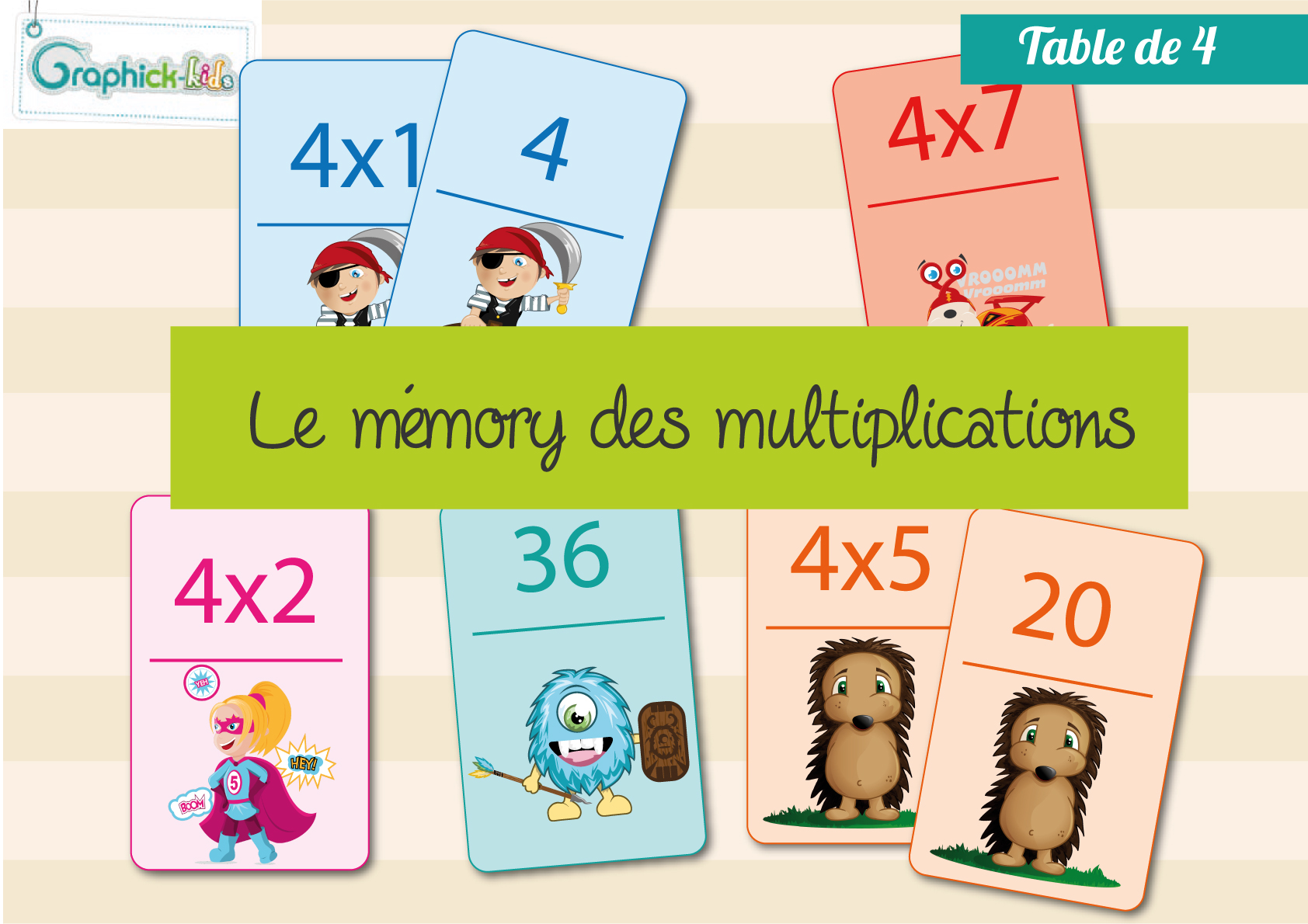 L’activité du mercredi : Le memory des multiplications (4)