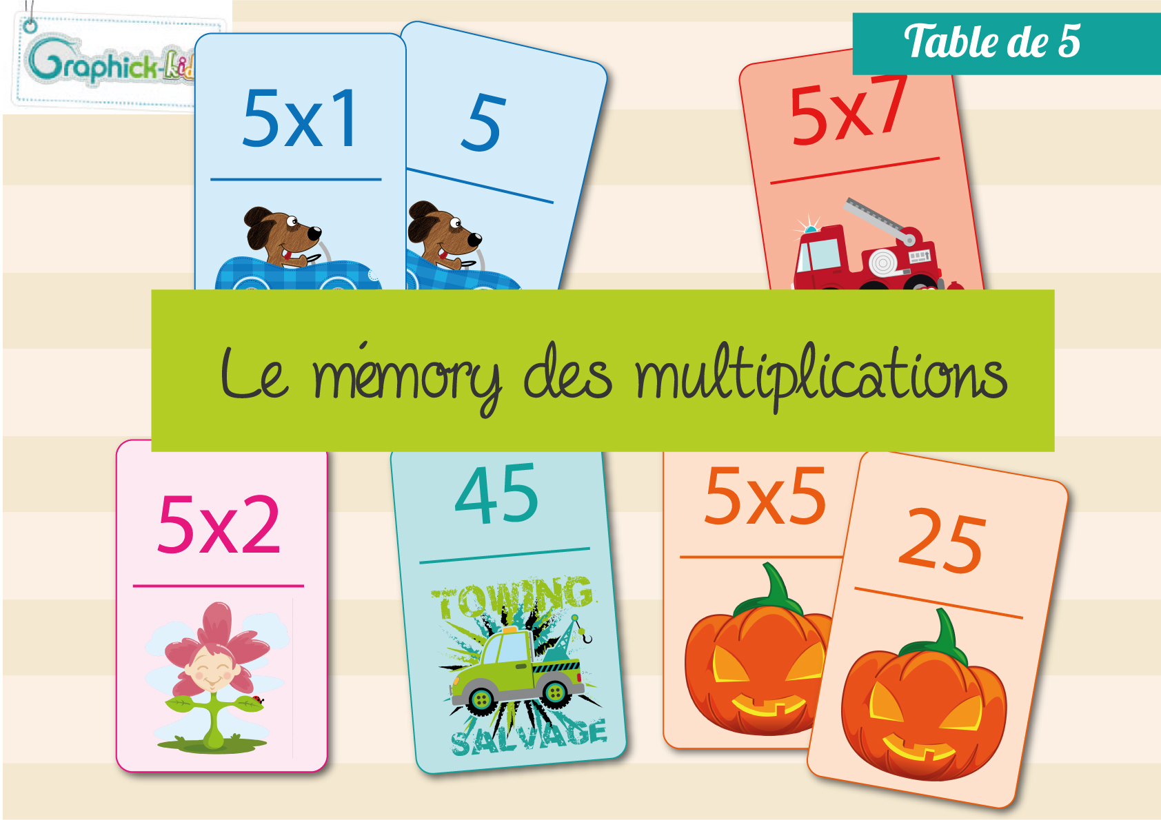 L’activité du mercredi : Le memory des multiplications (5)