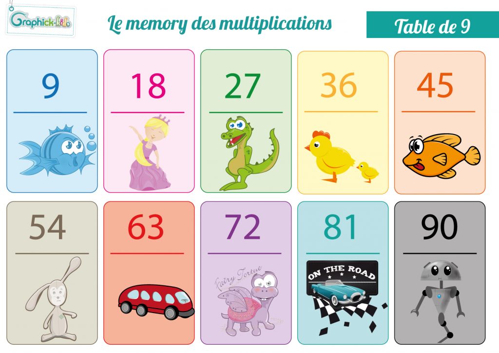 apprendre table multiplication 9