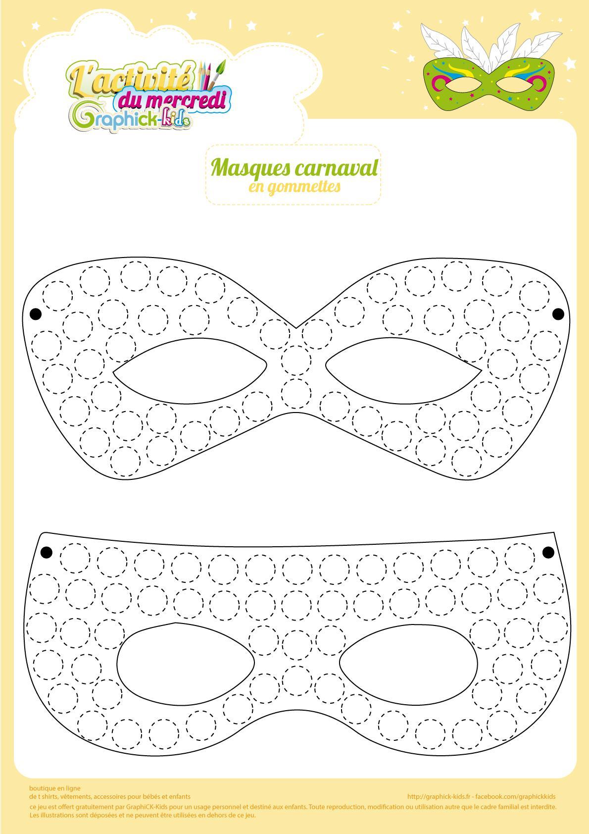 masques carnaval gommettes
