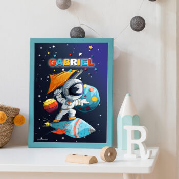 poster A4 astronaute encadré