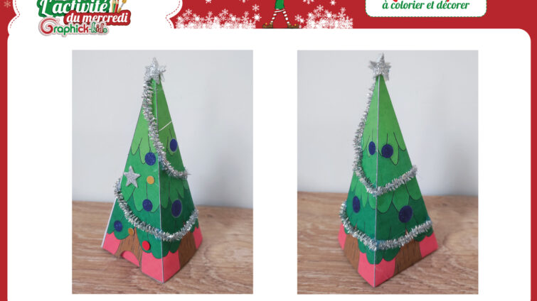 boîte sapin à colorier