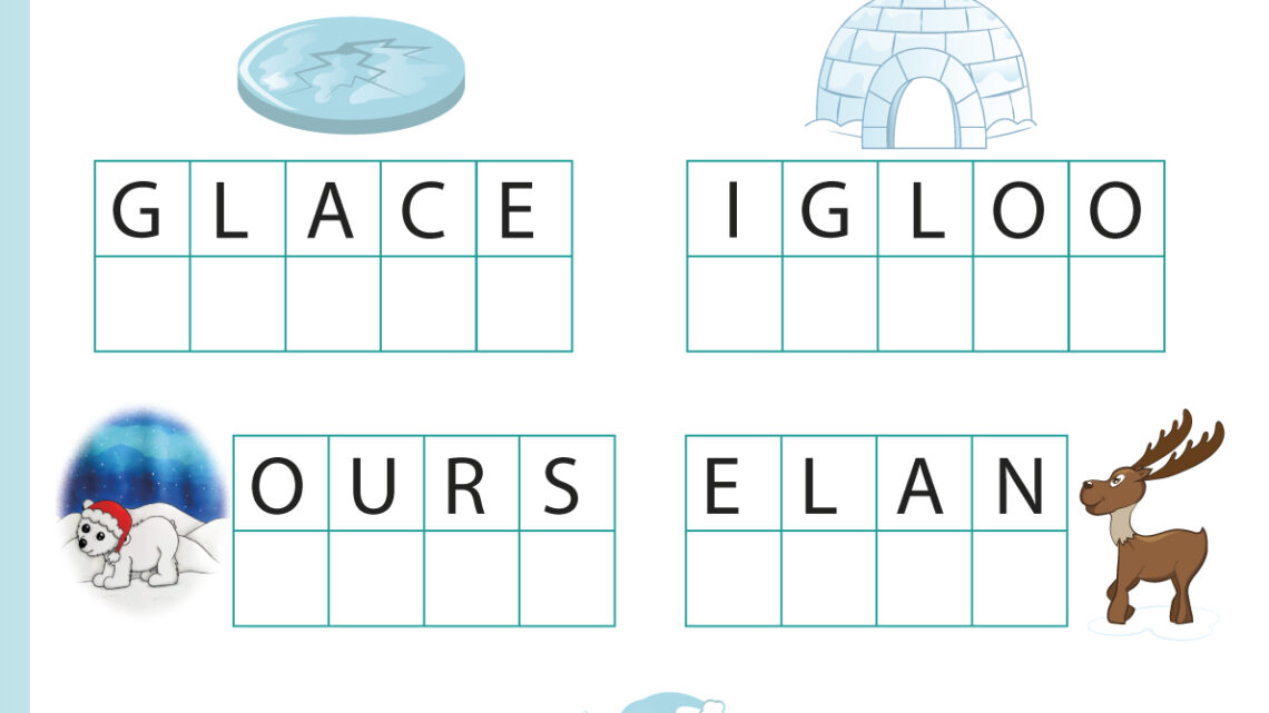 jeu écriture les mots de la banquise