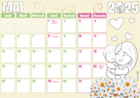calendrier de mai à colorier