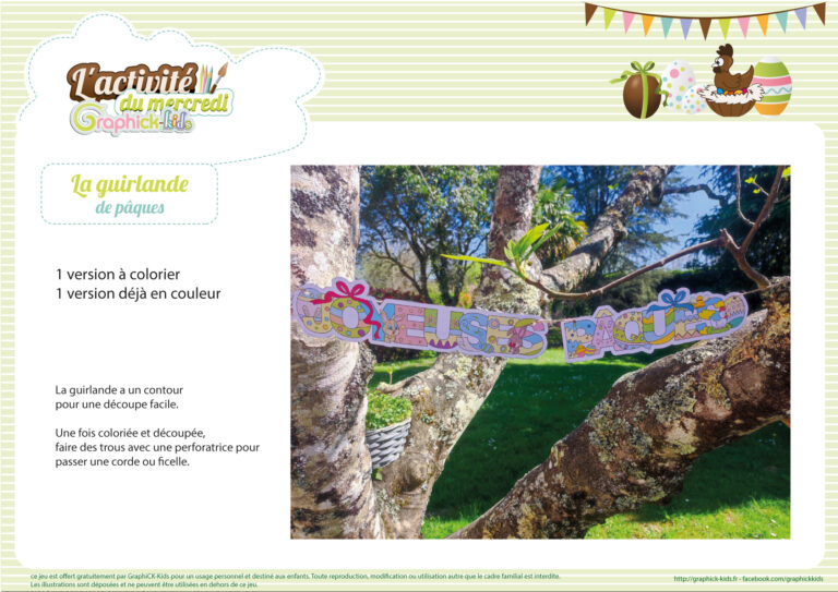 guirlande de pâques à colorier