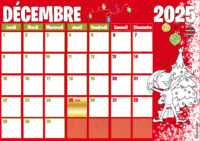 calendrier décembre à colorier