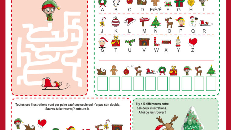 fiche multi jeux de Noël